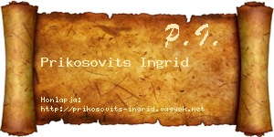 Prikosovits Ingrid névjegykártya